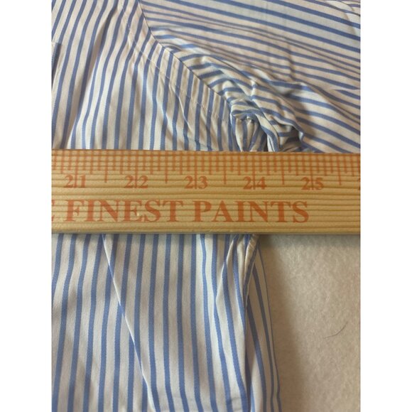 Faconnable Mens Blue & White Pinstripe Dress Shirt 16.5 XL 100% Cotton Made In U - Picture 5 of 11